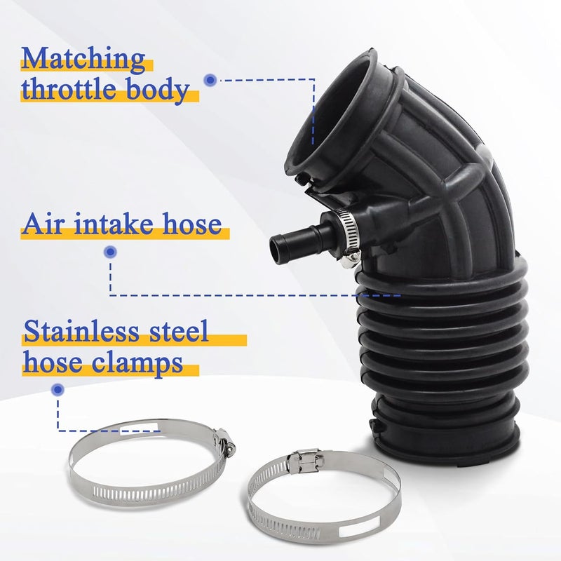 X4XZ Air Cleaner Intake Hose Tube with Clamps for 2007-2013 Nissan Altima 2.5L 4 Cylinder Engine 16576-JA000 - Image 4